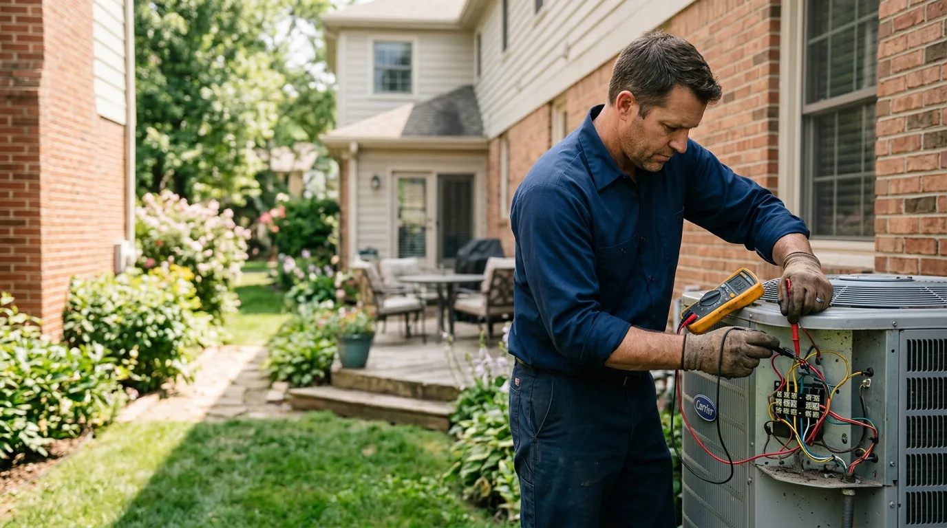 HVAC technician working near Napoleon, ND